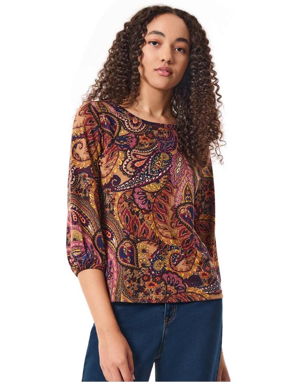 NWT Jones New York Sz Med Women’s Paisley 3/4 Sleeve Blouse Top Shirt Ret $59!
